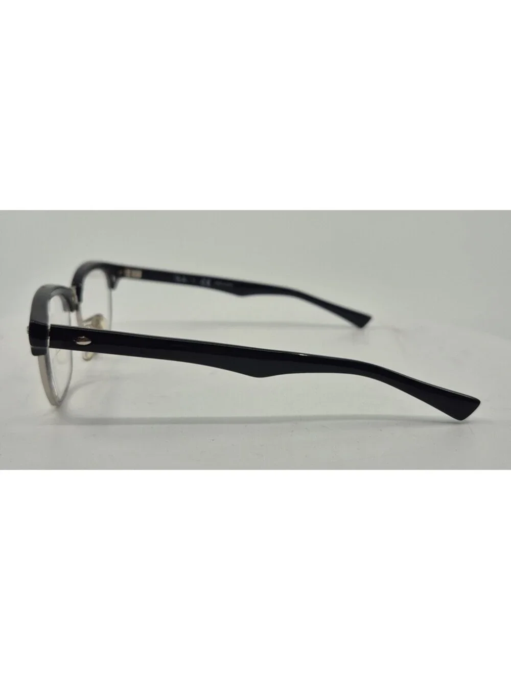 RAY BAN KIDS RB1548 3542 45/16/125 GLOSSY BLACK SILVER CLUBMASTER Eyeglass